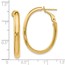 14K Polished Oval Hoop Earrings - 30 mm