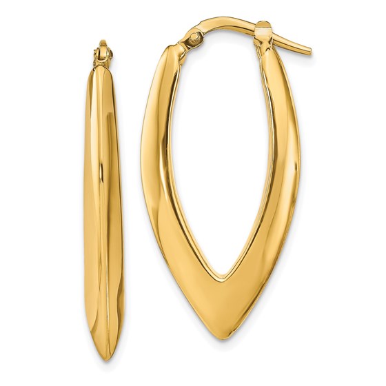 14K Polished Oval Hoop Earrings - 34.3 mm 14K Polished Oval Hoop Earrings - 34.3 mm