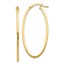14K Polished Oval Hoop Earrings - 40 mm