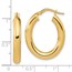 14K Polished Oval Hoops - 10.69 mm