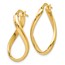 14K Polished Oval Twisted Hoop Earrings - 24 mm