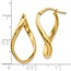 14K Polished Oval Twisted Hoop Earrings - 24 mm