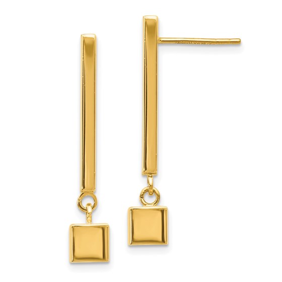 14K Polished Post Dangle Bar Earrings - 30 mm 14K Polished Post Dangle Bar Earrings - 30 mm