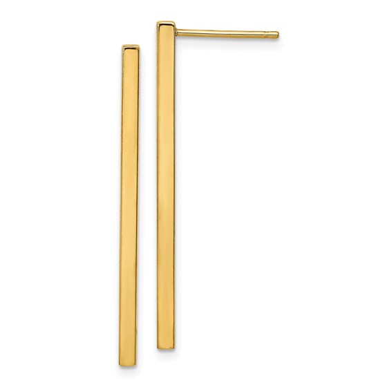 14K Polished Post Dangle Bar Earrings - 35 mm 14K Polished Post Dangle Bar Earrings - 35 mm