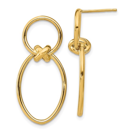 14K Polished Post Dangle Earrings - 33.23 mm 14K Polished Post Dangle Earrings - 33.23 mm