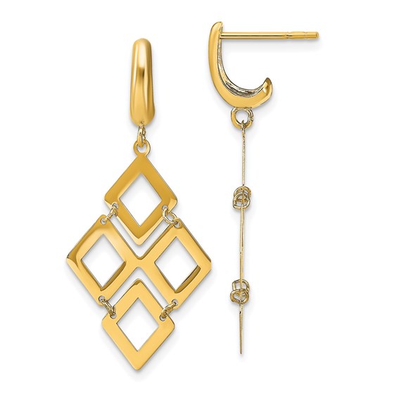 14K Polished Post Dangle Earrings - 35.28 mm 14K Polished Post Dangle Earrings - 35.28 mm