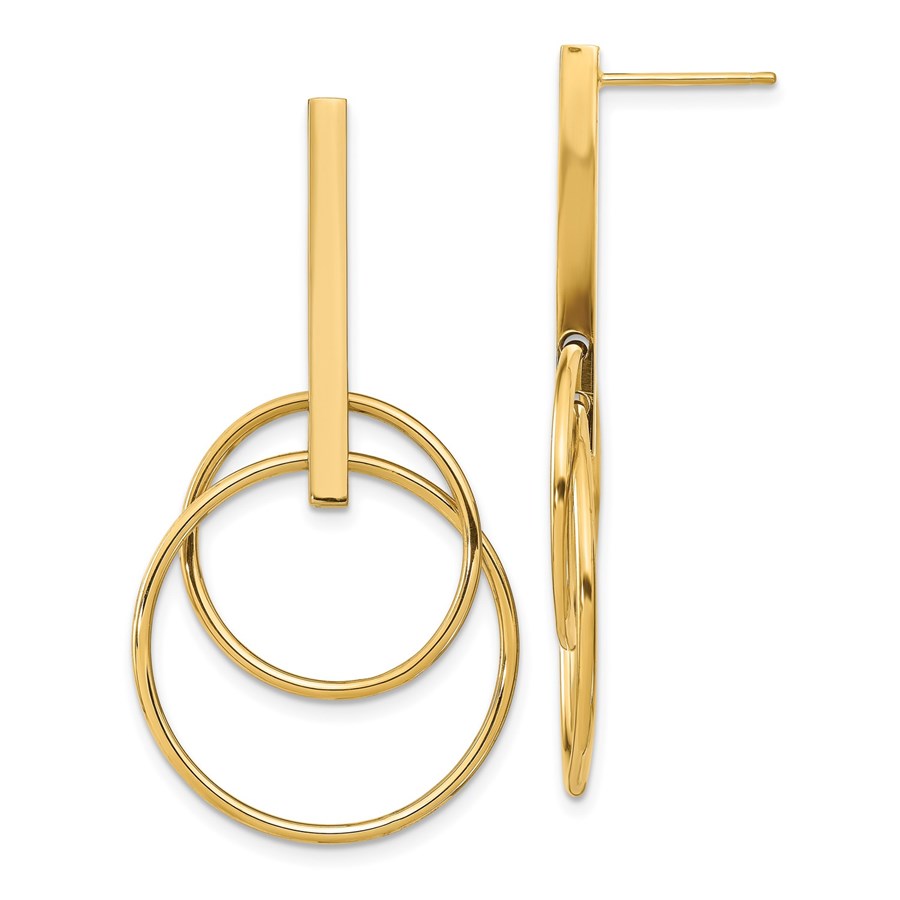 14K Polished Post Dangle Earrings - 45.7 mm
