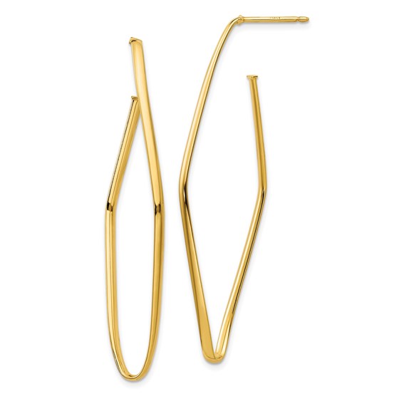 14K Polished Post Dangle Earrings - 56.4 mm 14K Polished Post Dangle Earrings - 56.4 mm