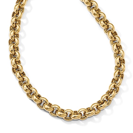 14K Polished Rolo Link Necklace - 18 in. 14K Polished Rolo Link Necklace - 18 in.
