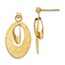14K Polished & Scratch Finish Oval Post Earrings - 24 mm