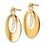 14K Polished & Scratch Finish Oval Post Earrings - 24 mm