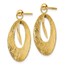 14K Polished & Scratch Finish Oval Post Earrings - 24 mm