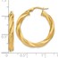 14K Polished Scratch-finish Twisted Hoop Earrings - 28 mm