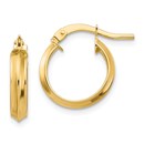 14k Polished Small 3 mm Hoop Earrings - 36 mm