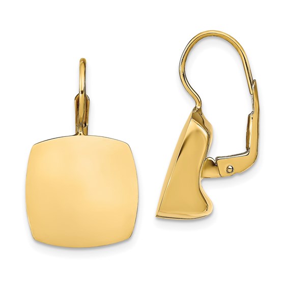 14K Polished Square Leverback Earrings - 24.79 mm 14K Polished Square Leverback Earrings - 24.79 mm