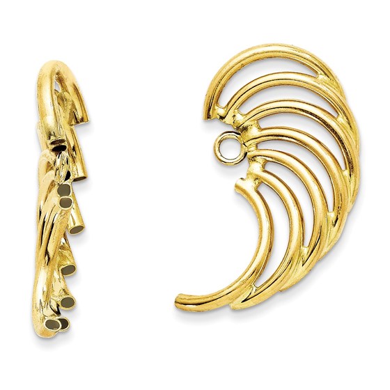 14k Polished Swirl Shaped Earring Jackets