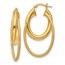 14K Polished & Textured Fancy Hoop Earrings - 43 mm