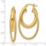14K Polished & Textured Fancy Hoop Earrings - 43 mm