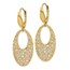 14K Polished & Textured Floral Leverback Earrings - 40 mm