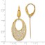 14K Polished & Textured Floral Leverback Earrings - 40 mm