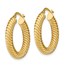 14K Polished Textured Hoop Earrings - 25.01 mm