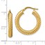 14K Polished Textured Hoop Earrings - 25.01 mm
