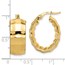 14K Polished Textured Oval Hoop Earrings - 23.52 mm