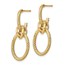 14K Polished Textured Post Dangle Earrings - 31.9 mm