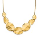 14K Polished Textured w/ 2in ext Necklace - 18.5 in.
