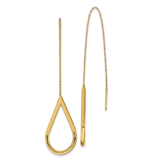 14K Polished Threader Earrings - 56 mm 14K Polished Threader Earrings - 56 mm