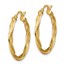 14K Polished Twisted 2.5mm Hoop Earrings - 26.5 mm