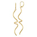 14K Polished Twisted Leverback Earrings - 76 mm