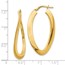 14K Polished Twisted Oval Hoop Earrings - 38 mm