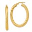 14K Polished Twisted Oval Hoop Earrings - 39.6 mm