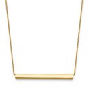 14K Polished with 1in ext. Bar Necklace - 18 in.