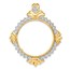 14K Rhodium Fancy Diamond 27 mm Prong Coin Bezel Chain Slide Mtg