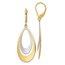 14K Rhodium Polished Leverback Earrings - 48 mm