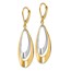 14K Rhodium Polished Leverback Earrings - 48 mm