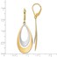 14K Rhodium Polished Leverback Earrings - 48 mm