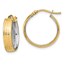 14K & Rhodium Textured Polished Hoop Earrings - 18.9 mm