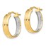 14K & Rhodium Textured Polished Hoop Earrings - 18.9 mm