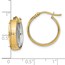 14K & Rhodium Textured Polished Hoop Earrings - 18.9 mm