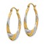 14k & Rhodium Textured Stamped Hoop Earrings - 44 mm