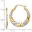 14k & Rhodium Textured Stamped Hoop Earrings - 44 mm