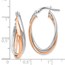 14K Rose and White Gold Polished Fancy Hoop Earrings - 29 mm