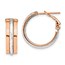 14K Rose and White Textured Hoop Earrings - 19.5 mm