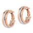 14K Rose and White Textured Hoop Earrings - 19.5 mm