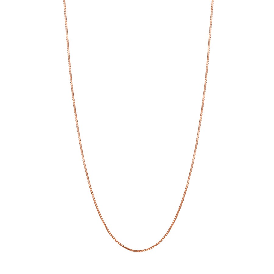 14K Rose Gold 0.66 mm Box Chain w/ Lobster Clasp - 16 in.