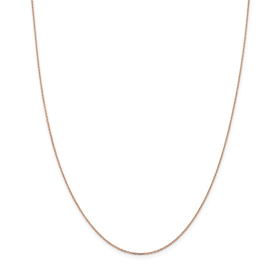 14k Rose Gold 1.0 mm Cable Chain Necklace - 16 in. 14k Rose Gold 1.0 mm Cable Chain Necklace - 16 in.