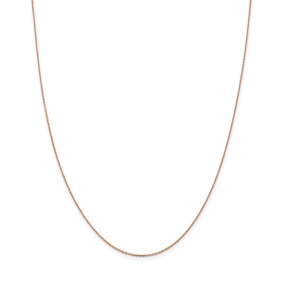14k Rose Gold 1.0 mm Cable Chain Necklace - 20 in.